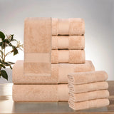 Aria Turkish Cotton Heavyweight Absorbent Solid 10 Piece Plush Towel Set