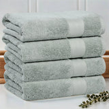 Aria Turkish Cotton Solid Heavyweight Plush Bath Towel Set of 4