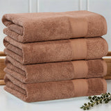 Aria Turkish Cotton Solid Heavyweight Plush Bath Towel Set of 4