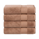 Aria Turkish Cotton Solid Heavyweight Plush Bath Towel Set of 4