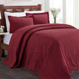 Aspen Cotton Blend Jacquard Floral Scalloped Edge Bedspread Set