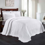 Aspen Cotton Blend Jacquard Floral Scalloped Edge Bedspread Set