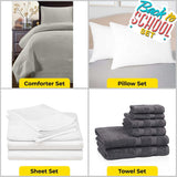 Back To School Kit, Dorm Bundle, Twin/ Twin XL, Grey