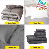Back To School Kit, Dorm Bundle, Twin/ Twin XL, Silver