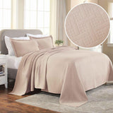 Basket Weave Matelasse Cotton Bedspread Set