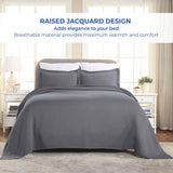 Basket Weave Matelasse Cotton Bedspread Set