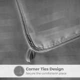 Brushed Microfiber Down Alternative Medium Weight Striped Comforter