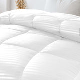 Brushed Microfiber Down Alternative Medium Weight Striped Comforter