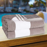 Cabana Stripe Oversized Cotton Beach Towel Set Of 2,4,6