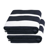 Cabana Striped Cotton Standard Size Chaise Lounge Chair Cover Set of 2