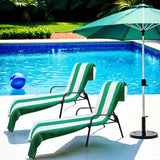 Cabana Striped Cotton Standard Size Chaise Lounge Chair Cover Set of 2