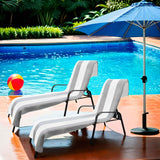Cabana Striped Cotton Standard Size Chaise Lounge Chair Cover Set of 2