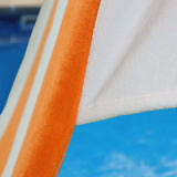 Cabana Striped Cotton Standard Size Chaise Lounge Chair Cover Set of 2