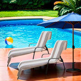 Cabana Striped Cotton Standard Size Chaise Lounge Chair Cover Set of 2