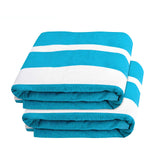 Cabana Striped Cotton Standard Size Chaise Lounge Chair Cover Set of 2