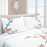Cherry Garden Embroidered Cotton Duvet Cover Set