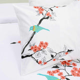 Cherry Garden Embroidered Cotton Duvet Cover Set
