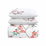 Cherry Garden Embroidered Cotton Duvet Cover Set
