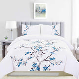 Cherry Garden Embroidered Cotton Duvet Cover Set