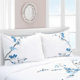 Cherry Garden Embroidered Cotton Duvet Cover Set