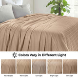 Clara Cotton Textured Jacquard Striped Lightweight Woven Blanket