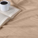 Clara Cotton Textured Jacquard Striped Lightweight Woven Blanket