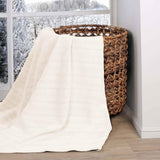 Clara Cotton Textured Jacquard Striped Lightweight Woven Blanket