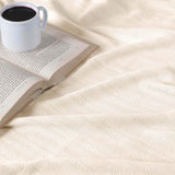 Clara Cotton Textured Jacquard Striped Lightweight Woven Blanket
