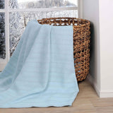 Clara Cotton Textured Jacquard Striped Lightweight Woven Blanket