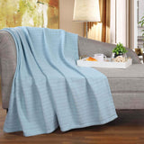 Clara Cotton Textured Jacquard Striped Lightweight Woven Blanket