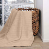 Clara Cotton Textured Jacquard Striped Lightweight Woven Blanket