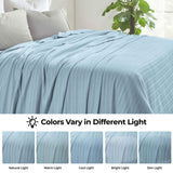 Clara Cotton Textured Jacquard Striped Lightweight Woven Blanket