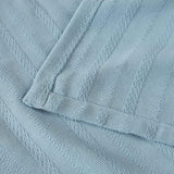 Clara Cotton Textured Jacquard Striped Lightweight Woven Blanket
