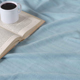 Clara Cotton Textured Jacquard Striped Lightweight Woven Blanket