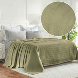 Clara Cotton Textured Jacquard Striped Lightweight Woven Blanket