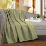 Clara Cotton Textured Jacquard Striped Lightweight Woven Blanket