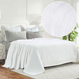 Clara Cotton Textured Jacquard Striped Lightweight Woven Blanket