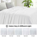 Clara Cotton Textured Jacquard Striped Lightweight Woven Blanket