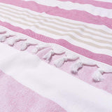 Coastal Resort Stripe Fouta 4 Piece Beach Towel with Tassels
