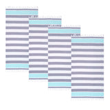 Coastal Resort Stripe Fouta 4 Piece Beach Towel with Tassels