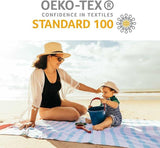 Coastal Resort Stripe Fouta 4 Piece Beach Towel with Tassels