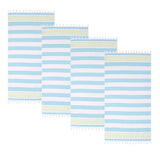 Coastal Resort Stripe Fouta 4 Piece Beach Towel with Tassels