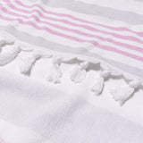 Coastal Resort Stripe Fouta 4 Piece Beach Towel with Tassels