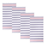 Coastal Resort Stripe Fouta 4 Piece Beach Towel with Tassels