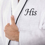 Cotton Embroidered Bathrobe Adults Unisex Bath Robe for Men and Women