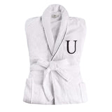 Cotton Embroidered Bathrobe Adults Unisex Bath Robe for Men and Women