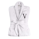 Cotton Embroidered Bathrobe Adults Unisex Bath Robe for Men and Women
