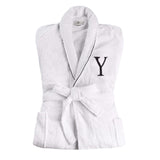 Cotton Embroidered Bathrobe Adults Unisex Bath Robe for Men and Women