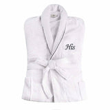 Cotton Embroidered Bathrobe Adults Unisex Bath Robe for Men and Women