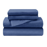 Cotton Flannel Solid Deep Pocket Bed Sheet Set